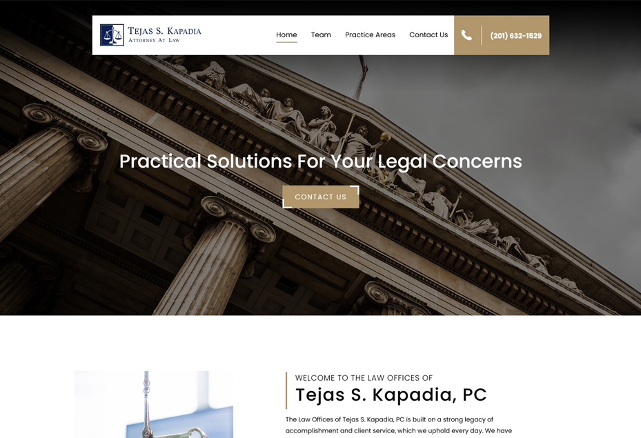 Tejas S Kapadia Attorney At Law CMS Website Development