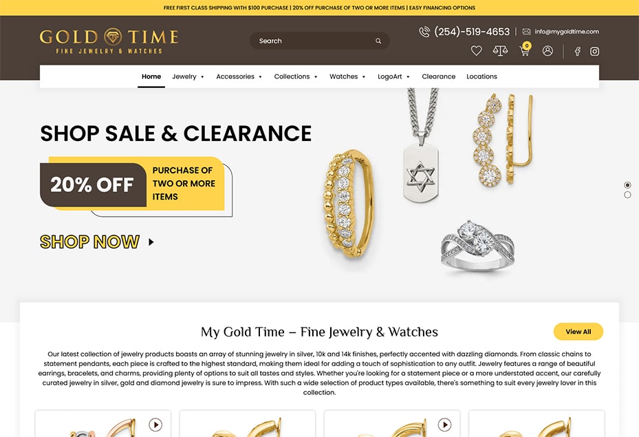 Portfolio - My Gold Time - Custom eCommerce Website Development